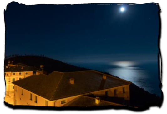 View from Punta Marmi. High on Montaretto Hill and "Night on the Island."